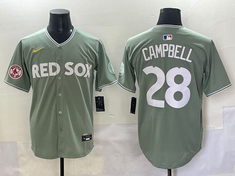 Men 2025 Boston Red Sox #28 Campbell Light Green Joint Name Nike MLB Jersey style 8->boston red sox->MLB Jersey